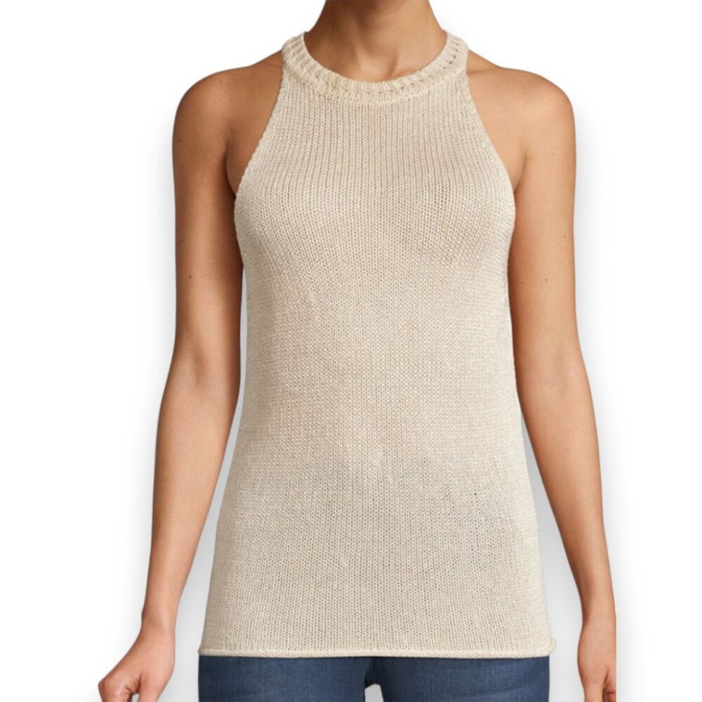 Joie Cam Knit Linen Blend Tank In Luster